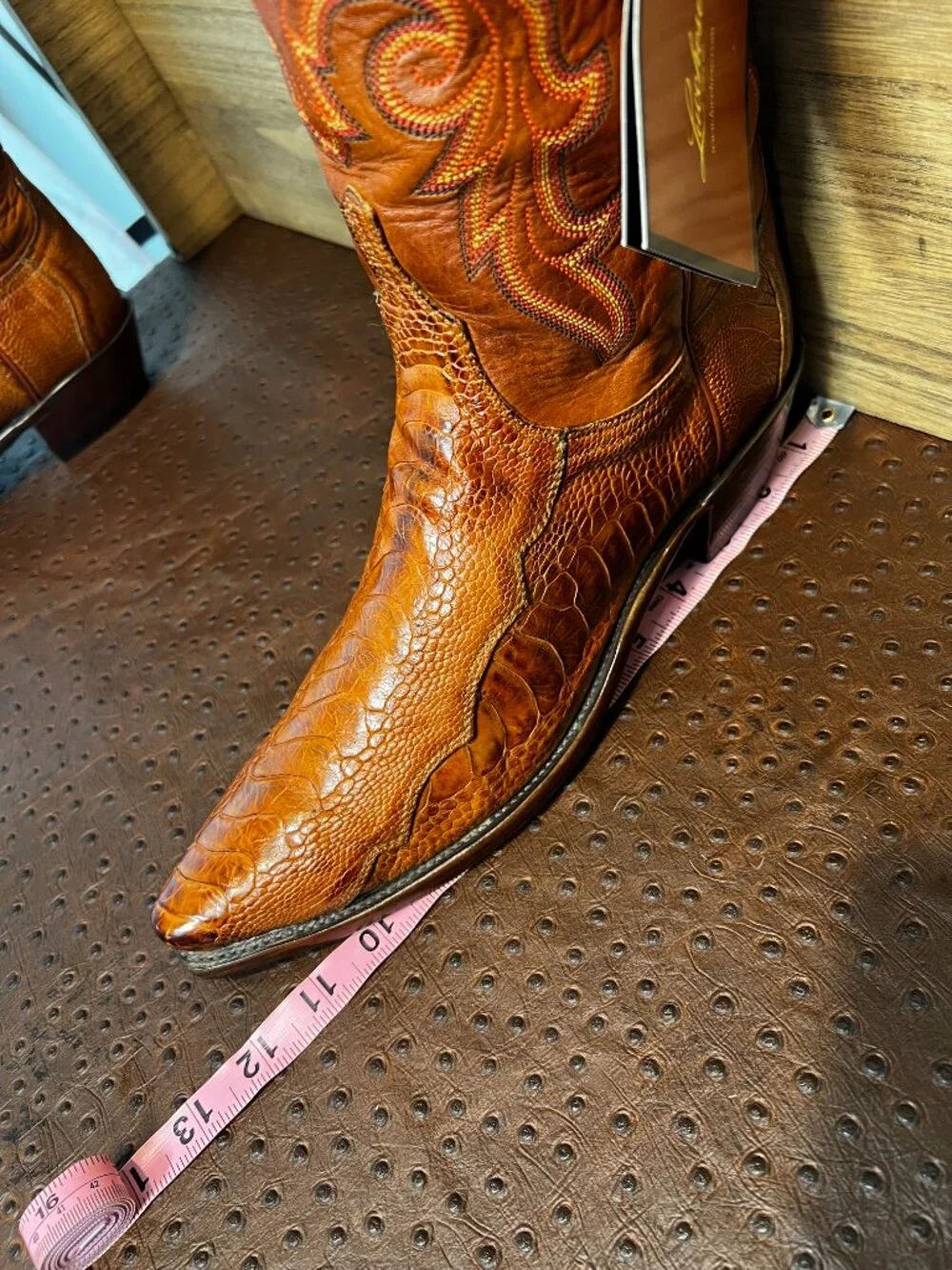 Lucchese 1883 Honey/Brandy Color Ostrich Leg Cowboy/Cowgirl Boots in size 10B/8D